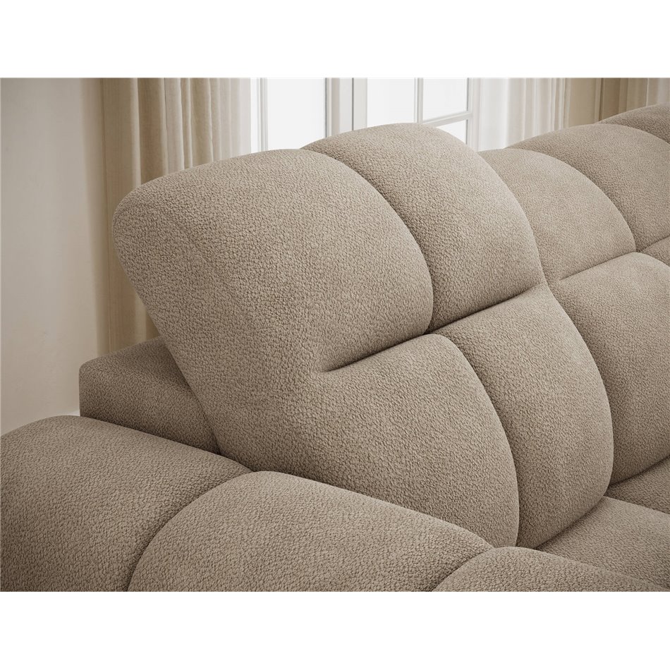 Corner sofa Efanito R, sleeping function, Amore 18, boucle, beige, H105x288x200cm