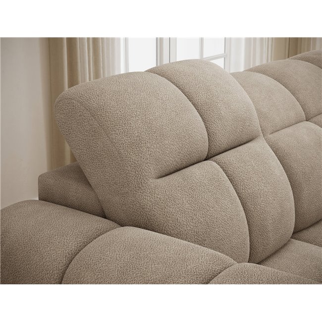Corner sofa Efanito R, sleeping function, Amore 18, boucle, beige, H105x288x200cm