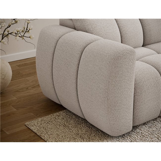 Corner sofa Efanito R, sleeping function, Royal 18, boucle, beige, H105x288x200cm