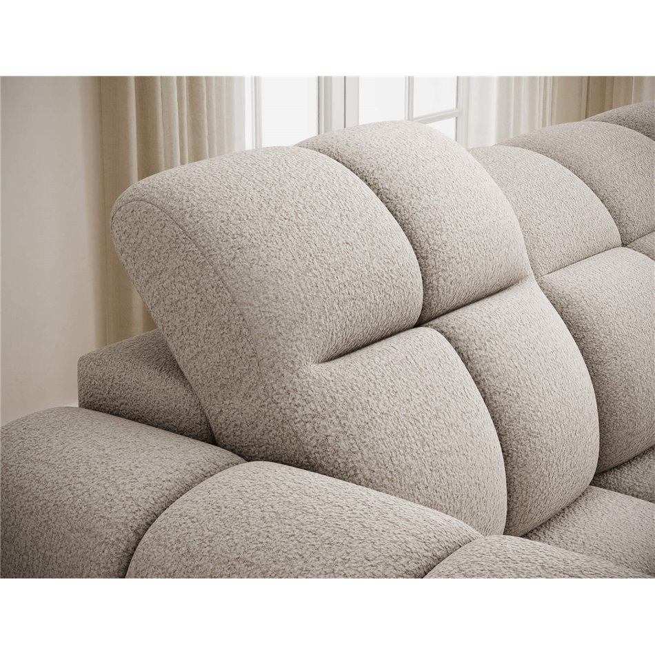Corner sofa Efanito R, sleeping function, Royal 18, boucle, beige, H105x288x200cm