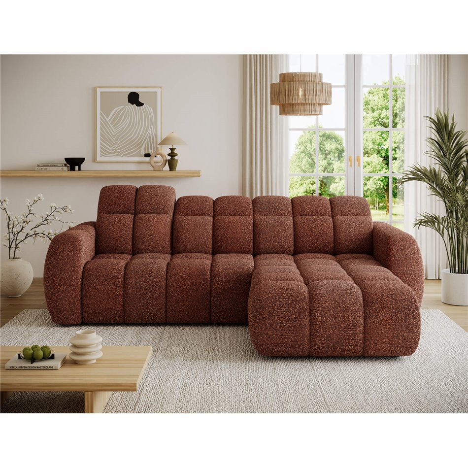 Corner sofa Efanito R, sleeping function, Jaffray 30, red, H105x288x200cm