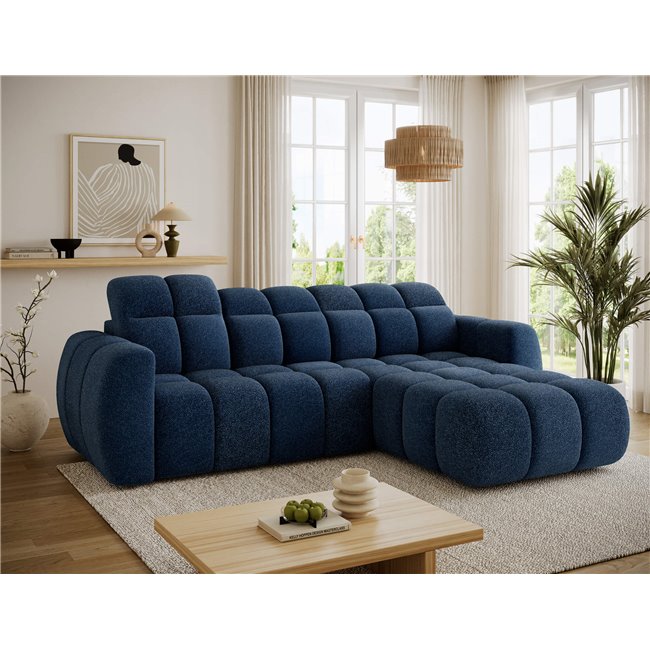 Corner sofa Efanito R, sleeping function, Paolli 40, blue, H105x288x200cm