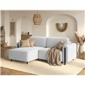 Corner sofa Elcossta L, sleeping function, Royal 01, boucle, white, H95x244x154cm