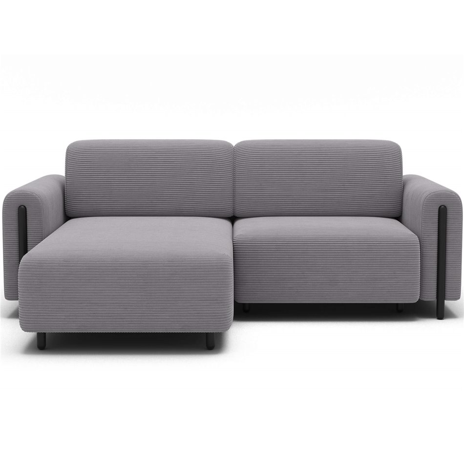 Corner sofa Elcossta L, sleeping function, Jarell 03, corduroy, grey, H95x244x154cm