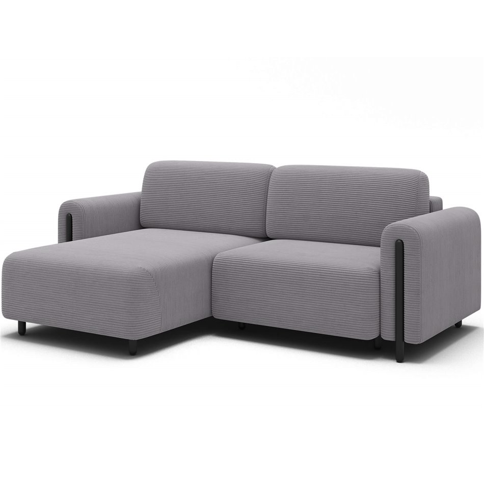Corner sofa Elcossta L, sleeping function, Jarell 03, corduroy, grey, H95x244x154cm