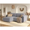 Corner sofa Elcossta L, sleeping function, Jarell 03, corduroy, grey, H95x244x154cm