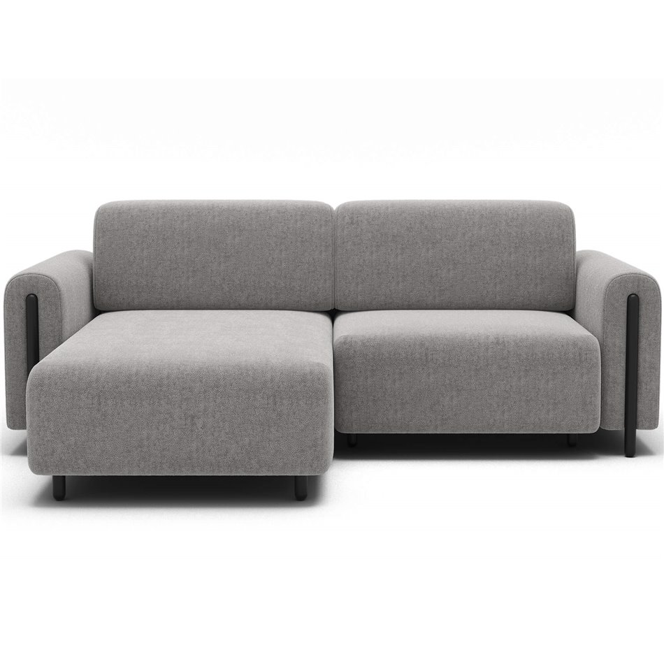 Corner sofa Elcossta L, sleeping function, Amore 04, boucle, grey, H95x244x154cm