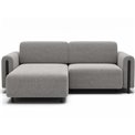 Corner sofa Elcossta L, sleeping function, Amore 04, boucle, grey, H95x244x154cm