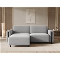 Corner sofa Elcossta L, sleeping function, Amore 04, boucle, grey, H95x244x154cm