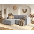 Corner sofa Elcossta L, sleeping function, Amore 04, boucle, grey, H95x244x154cm