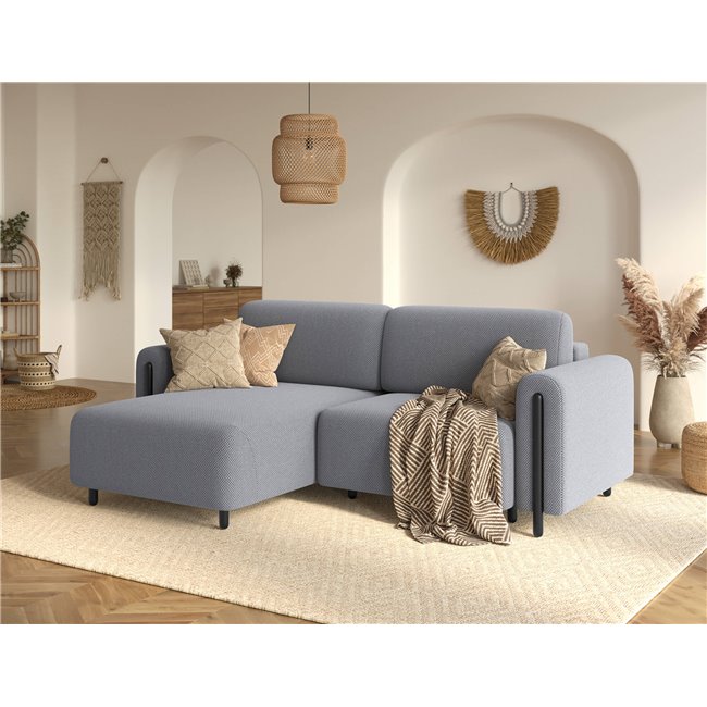 Corner sofa Elcossta L, sleeping function, Calmora 05, grey, H95x244x154cm