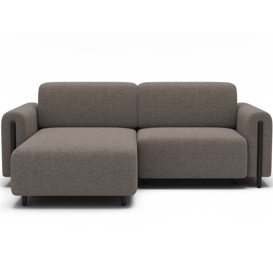 Corner sofa Elcossta L, sleeping function, Royal 20, boucle, brown, H95x244x154cm