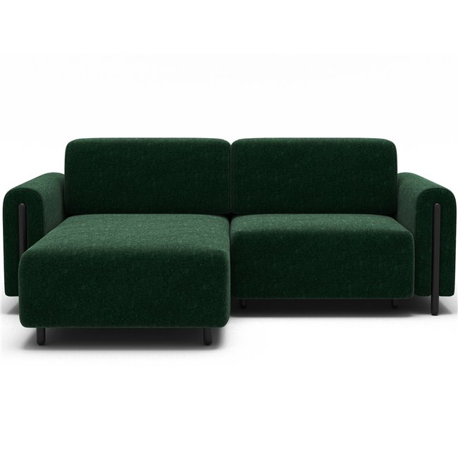Corner sofa Elcossta L, sleeping function, Amore 35, boucle, dark green, H95x244x154cm