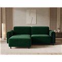 Corner sofa Elcossta L, sleeping function, Amore 35, boucle, dark green, H95x244x154cm
