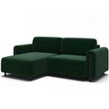 Corner sofa Elcossta L, sleeping function, Amore 35, boucle, dark green, H95x244x154cm