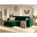 Corner sofa Elcossta L, sleeping function, Amore 35, boucle, dark green, H95x244x154cm