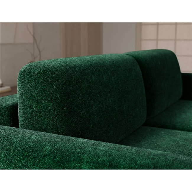 Corner sofa Elcossta L, sleeping function, Amore 35, boucle, dark green, H95x244x154cm