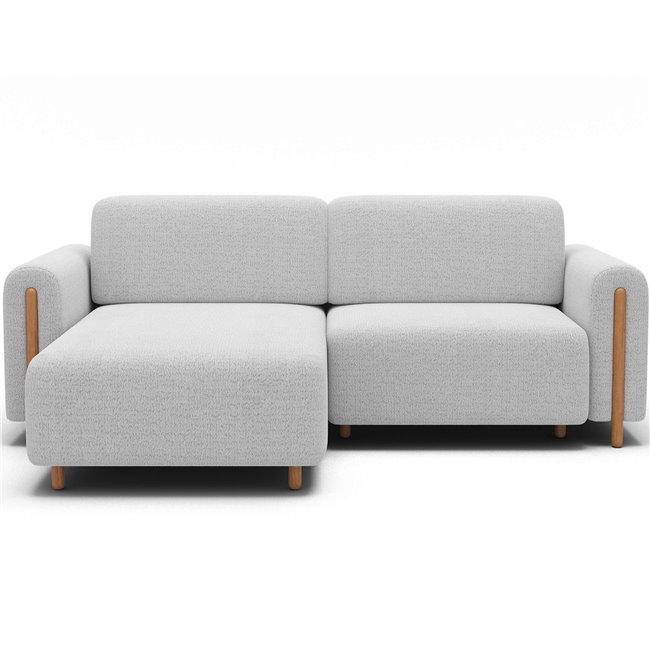 Corner sofa Elcossta L, sleeping function, Royal 01, boucle, white, H95x244x154cm