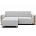 Corner sofa Elcossta L, sleeping function, Royal 01, boucle, white, H95x244x154cm