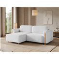 Corner sofa Elcossta L, sleeping function, Royal 01, boucle, white, H95x244x154cm