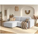 Corner sofa Elcossta L, sleeping function, Royal 01, boucle, white, H95x244x154cm