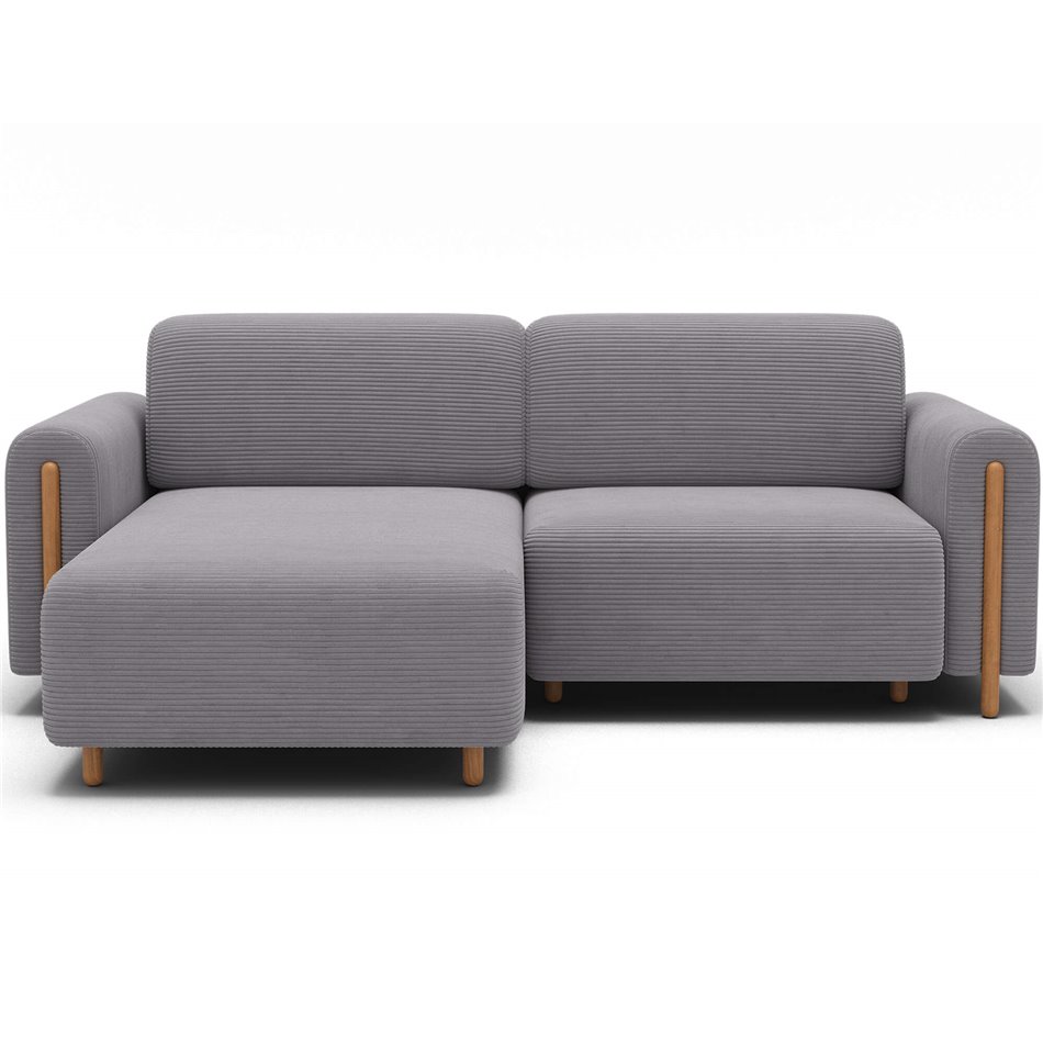 Corner sofa Elcossta L, sleeping function, Jarell 03, corduroy, grey, H95x244x154cm