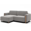 Corner sofa Elcossta L, sleeping function, Amore 04, boucle, grey, H95x244x154cm