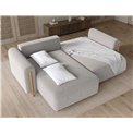 Corner sofa Elcossta L, sleeping function, Amore 04, boucle, grey, H95x244x154cm