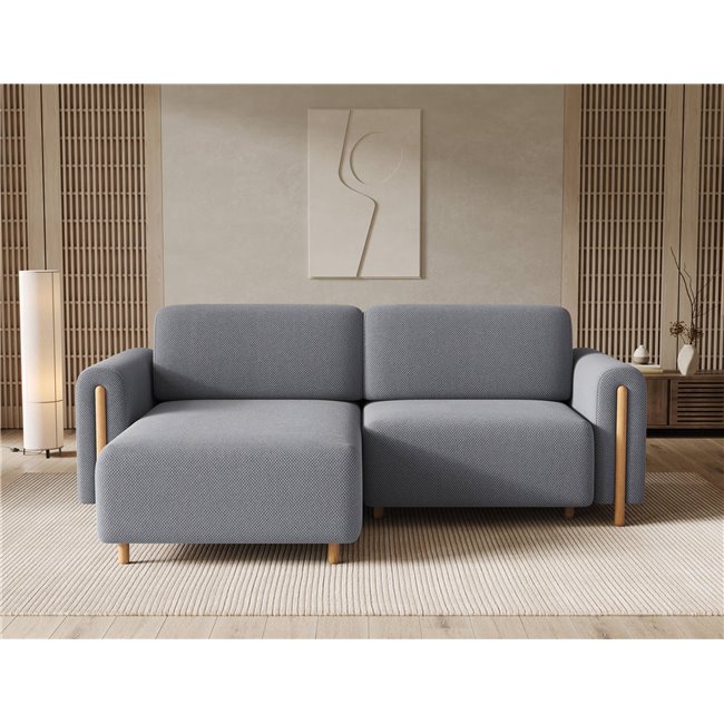 Corner sofa Elcossta L, sleeping function, Calmora 05, grey, H95x244x154cm