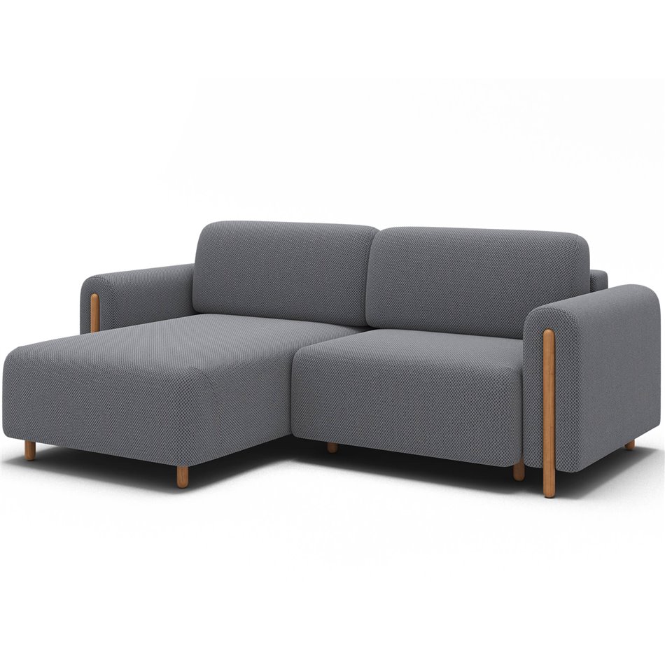 Corner sofa Elcossta L, sleeping function, Calmora 05, grey, H95x244x154cm