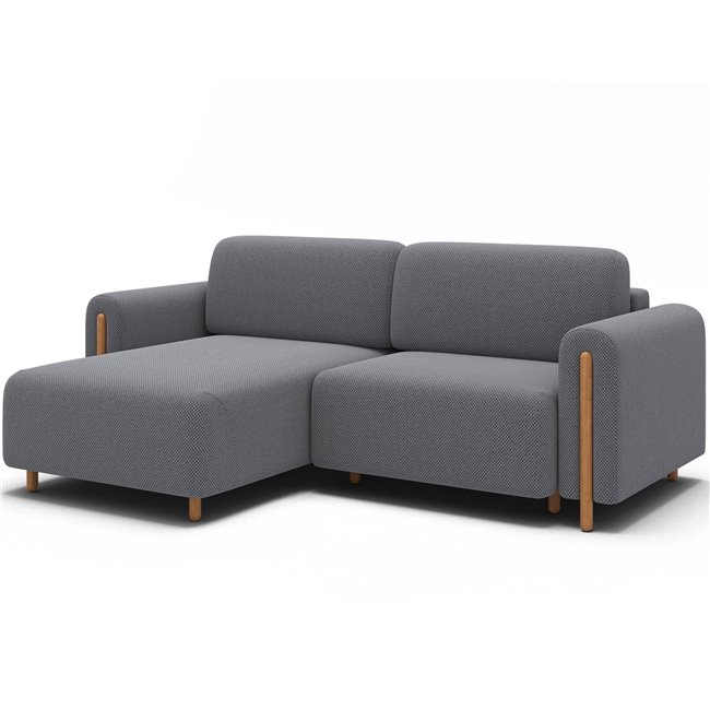 Corner sofa Elcossta L, sleeping function, Calmora 05, grey, H95x244x154cm