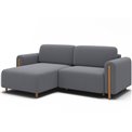 Corner sofa Elcossta L, sleeping function, Calmora 05, grey, H95x244x154cm