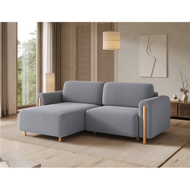 Corner sofa Elcossta L, sleeping function, Calmora 05, grey, H95x244x154cm