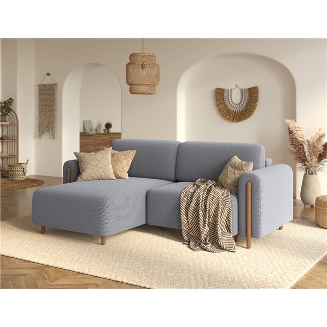 Corner sofa Elcossta L, sleeping function, Calmora 05, grey, H95x244x154cm