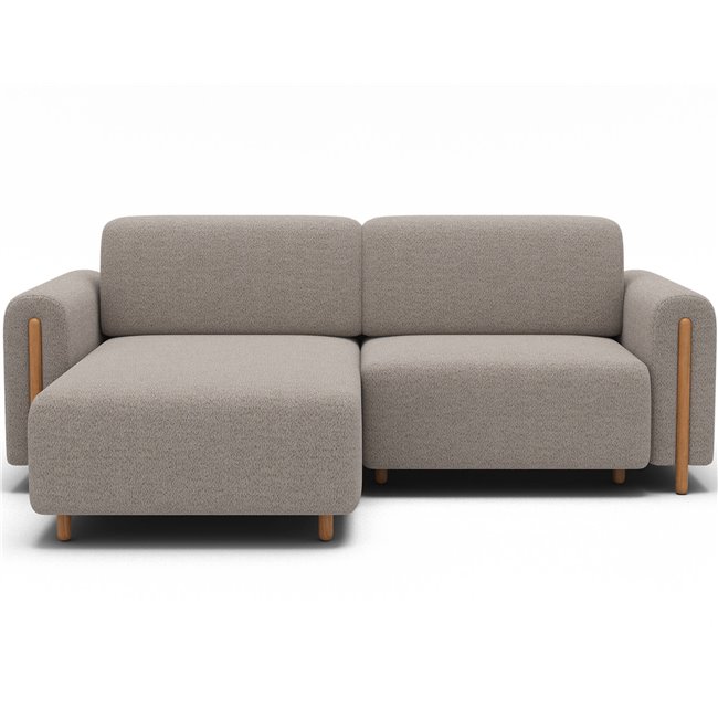 Corner sofa Elcossta L, sleeping function, Royal 18, boucle, beige, H95x244x154cm