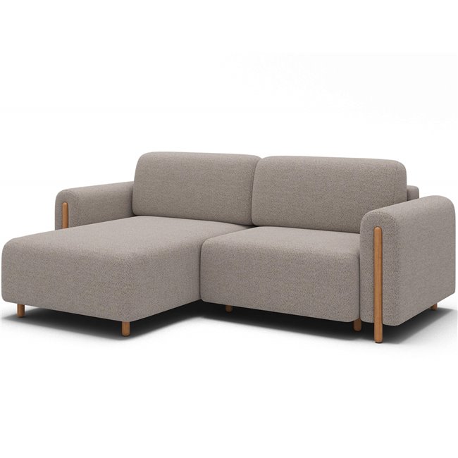 Corner sofa Elcossta L, sleeping function, Royal 18, boucle, beige, H95x244x154cm
