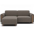 Corner sofa Elcossta L, sleeping function, Royal 20, boucle, brown, H95x244x154cm