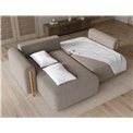 Corner sofa Elcossta L, sleeping function, Royal 20, boucle, brown, H95x244x154cm