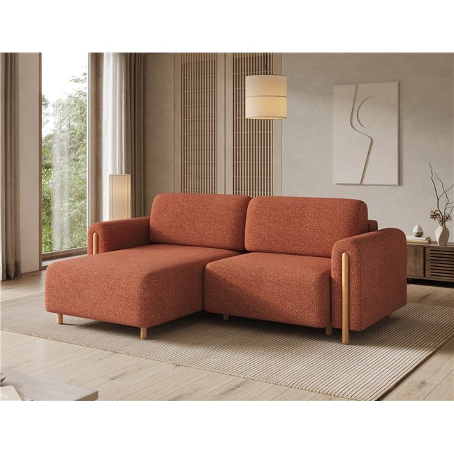 Corner sofa Elcossta L, sleeping function, Jaffray 30, brown, H95x244x154cm