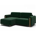 Corner sofa Elcossta L, sleeping function, Amore 35, boucle, dark green, H95x244x154cm