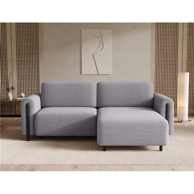 Corner sofa Elcossta R, sleeping function, Jarell 03, corduroy, grey, H95x244x154cm