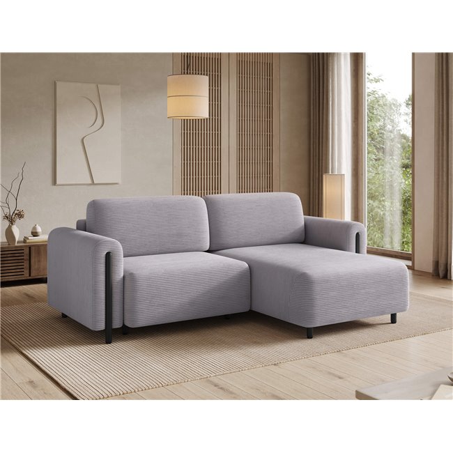 Corner sofa Elcossta R, sleeping function, Jarell 03, corduroy, grey, H95x244x154cm