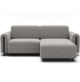 Corner sofa Elcossta R, sleeping function, Amore 04, boucle, grey, H95x244x154cm