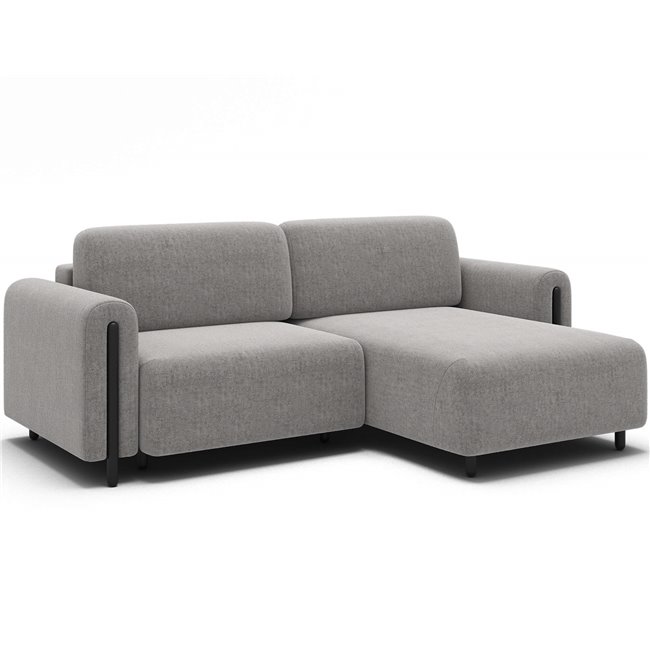 Corner sofa Elcossta R, sleeping function, Amore 04, boucle, grey, H95x244x154cm