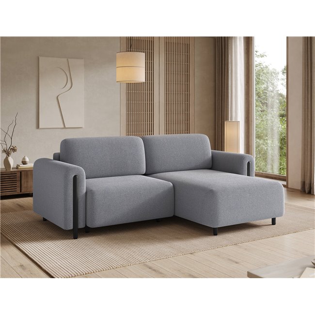 Corner sofa Elcossta R, sleeping function, Calmora 05, grey, H95x244x154cm