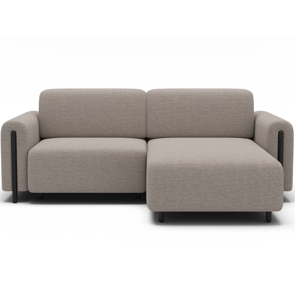 Corner sofa Elcossta R, sleeping function, Royal 18, boucle, beige, H95x244x154cm