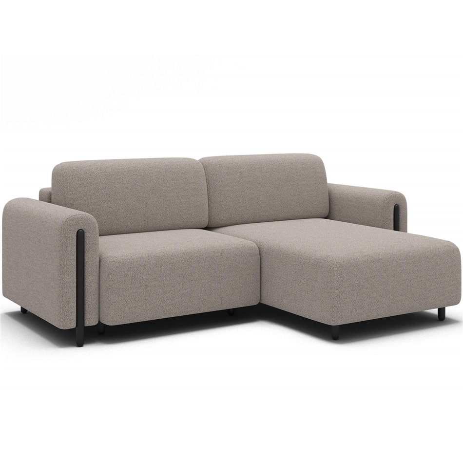 Corner sofa Elcossta R, sleeping function, Royal 18, boucle, beige, H95x244x154cm