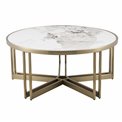 Coffee table Eferding ST, sintered stone/metal, D90cm H40cm