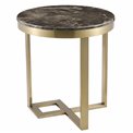 Side table Ediston ST, artificial marble/metal, D50cm H55cm