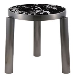 Side table Edland ST, sintered stone/metal, D55cm H55cm